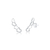 Brinco de Prata Earcuff Quatro Corações com Zircônia