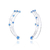 Brinco de Prata Earcuff Azul Estrelas