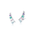 Brinco de Prata Earcuff Cristais Coloridos