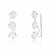 Brinco de Prata Earcuff Curvado Três Zircônias