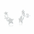 Brinco de Prata Earcuff Estrela Cravejada Zircônia