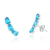 Brinco de Prata Earcuff Gotas Azuis - Coleção Florescer