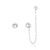 Brinco de Prata Ear Line Pontos de Luz