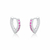 Brinco de Prata em V Cravejada Rosa 1,3cm