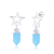 Brinco de Prata Estrela e Cristal Azul