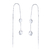 Brinco de Prata Fio Passante Zircônias Branco