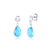 Brinco de Prata Gota Azul e Ponto de Luz