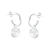 Brinco de Prata Meia Argola com Cristal 1,4cm