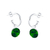 Brinco de Prata Meia Argola com Cristal 1,4cm - comprar online