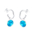 Brinco de Prata Meia Argola com Cristal 1,4cm