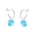 Brinco de Prata Meia Argola com Cristal 1,4cm