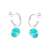 Brinco de Prata Meia Argola com Cristal 1,4cm