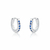 Brinco de Prata Mini Argola Cravejada Azul Escuro 1,2cm