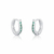 Brinco de Prata Mini Argola Cravejada Verde 1,2cm