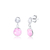 Brinco de Prata Ponto de luz e Zircônia Rosa