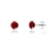 Brinco de Prata Zircônia Vermelho 6mm