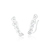 Brinco de Prata Earcuff Corações e Zircônia