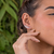 Brinco de Prata Earcuff Corações e Zircônia