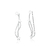 Brinco de Prata Earcuff Duas Linhas Estrelas