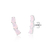 Brinco de Prata Earcuff Gotas Rosa Fosco