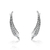 Brinco de Prata Envelhecida Earcuff Pena 2,8cm