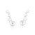 Brincos de Prata Earcuff Três Estrelas