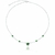 Choker de Prata Coração Brilhante e Ponto de Luz Verde 40cm