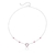 Choker de Prata Coração de Zircônia e Pontos de Luz Rosa 40cm - Taciele Alcolea