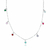 Choker de Prata Corações Coloridos 38cm