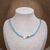 Choker de Prata Cristais Azuis Olho Grego e Coração 40cm
