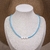 Choker de Prata Cristais Azuis e Estrelas Madrepérolas 40cm