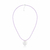 Choker de Prata Cristais Rosa Coração Madrepérola 40cm