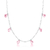 Colar de Prata Cristais Rosa Elo Grumet 40cm