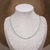 Choker de Prata Cristais Verde com Madrepérola 40cm