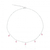Colar de Prata Gota Cristal Rosa 40cm