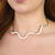 Choker de Prata Rígida Aberta Ondulada