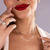 Choker de Prata Riviera Branca com Bolinhas 40cm