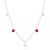 Choker de Prata Zircônias Vermelhas e Brancas 35cm