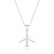 [CAIXINHA] Colar de Prata Avião Cravejado Zircônia 45cm