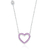 Colar de Prata Cartier Coração Zircônia Rosa 45cm