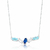Colar de Prata Cinco Navetes Azul 45cm