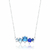 Colar de Prata Cinco Pontos de Luz Azul 45cm
