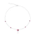 Colar de Prata Coração Pink Cravejada com Pontos de Luz 45cm
