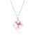 Colar de Prata Coração Rosa 45cm