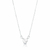 Colar de Prata Coração Zircônia Branco (6mm) 45cm