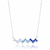 Colar de Prata Cristais Ondulado Azul 45cm