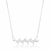 Colar de Prata Cristais Ondulado Branco 45cm