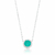 Colar de Prata Cristal Redondo Verde Cravejado 45cm