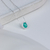 Colar de Prata Cristal Verde Oval Cravejado 45cm