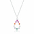Colar de Prata Delicado Gota com Zircônias Coloridas 45cm